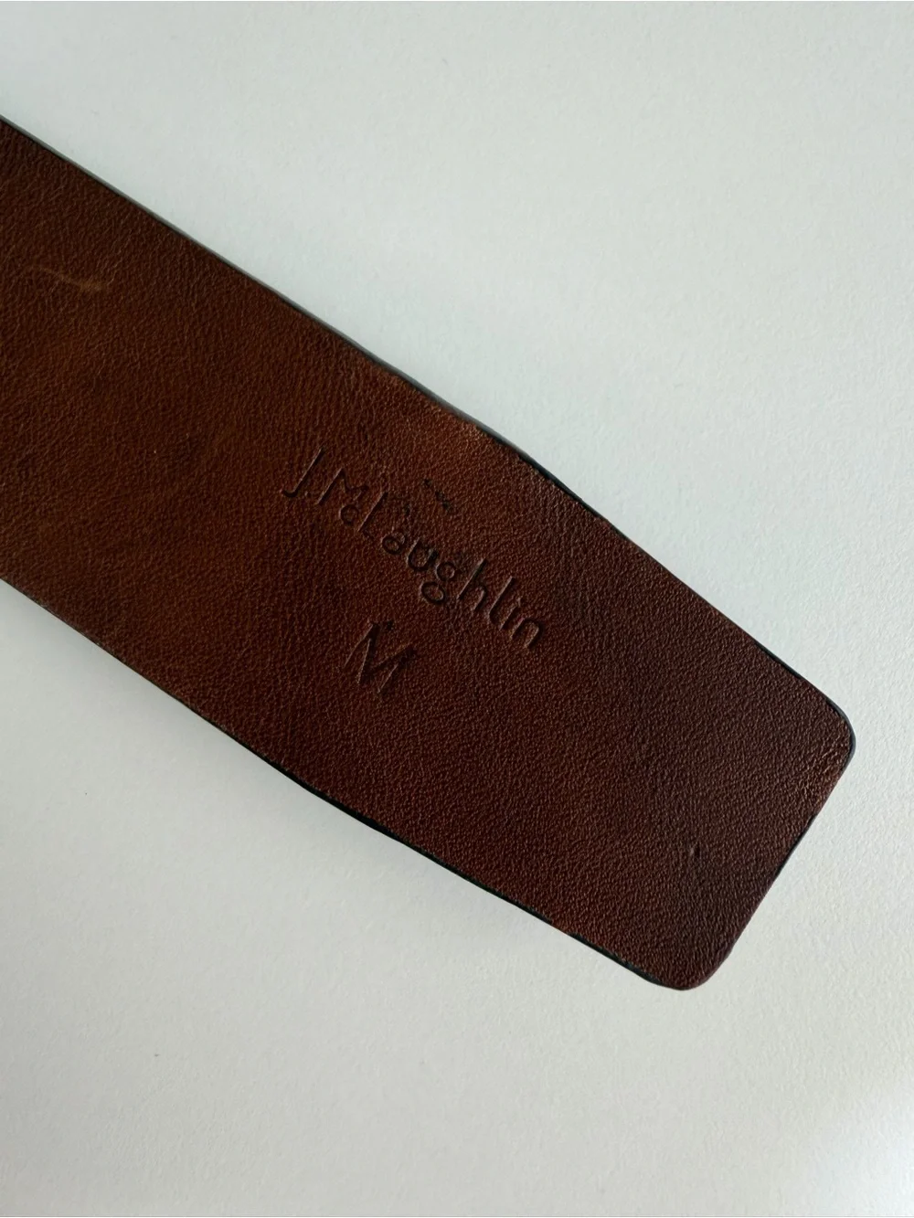 J.McLaughlin Ruby Reversible Leather Belt Black Brown Gold Bamboo Buckle Size M
